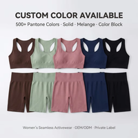 Setelan 2/3 Pcs Atasan Off-Shoulder dan Celana Yoga Capri