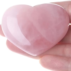 Cuarzo Rosa Natural Tallado en Forma de Corazón de Alta Calidad al por Mayor, Cristales Rosados para Decoración del Hogar - Product Image 4