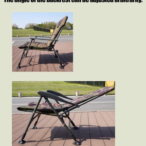 Sedia da Pesca Pieghevole in Stile Europeo, Resistente, con Struttura in Ferro, Regolabile, Portatile e Reclinabile - Product Image 4