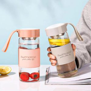 Botella de Agua de Vidrio con Tapa y Logotipo Personalizado, Reutilizable, Apta para Lavavajillas, para Camping y Uso Doméstico, con Funda de Vidrio de Borosilicato - Product Image 2