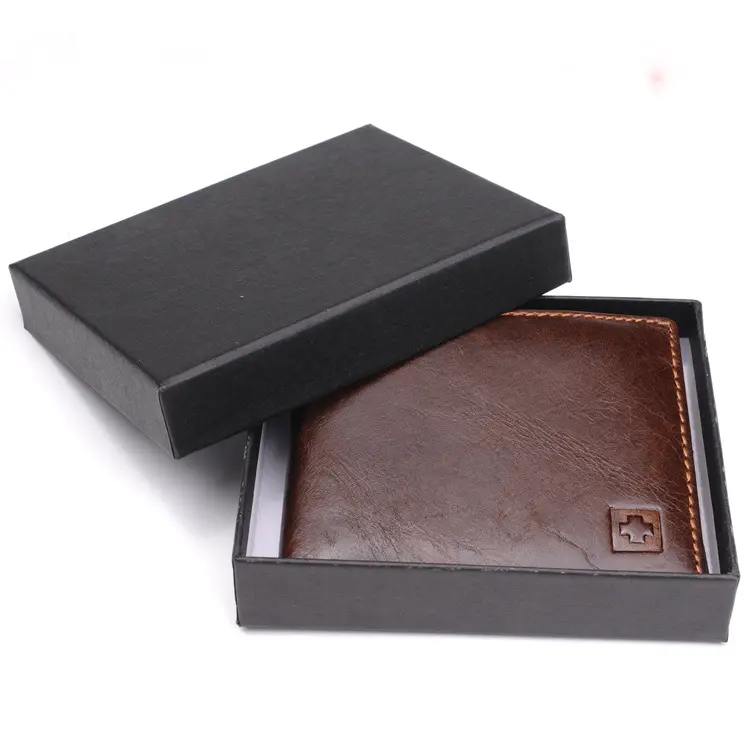 Роскошная жесткая бумажная коробка упаковка с индивидуальным логотипом Мужской пустой бумажник наборы бумажник подарочная коробка