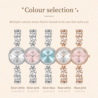 OLEVS 5679 Montre à quartz élégante en acier inoxydable de luxe avec logo personnalisé Odm, calendrier diamant, étanche, lumineuse pour femme