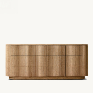 Комод RH Mulholland с 6 ящиками, тумба из светлого дерева с вертикальным рисунком для хранения и демонстрации в гостиной и спальне - Product Image 3