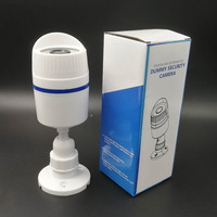 Caméra de sécurité factice extérieure multifonctionnelle Hailin 1801 en plastique blanc haute simulation, étanche, avec lumière LED clignotante pour la maison et l'IoT