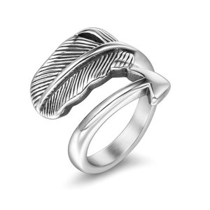 Feather Arrow <b>Ring</b> <b>Titanium</b> Steel Unisex Fashion Jewelry Gift SA956 - Product Image 1