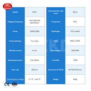 Opération à faible bruit de pompe à vide de diaphragme sans huile appropriée aux instruments analytiques - Product Image 4