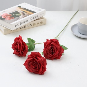 Duofu-JJ vendita calda vero tocco Rose artificiali con molte teste di seta Champagne rosa festa di nozze decorazione <span class=keywords><strong>fiori</strong></span> <span class=keywords><strong>Boutique</strong></span> - Product Image 2
