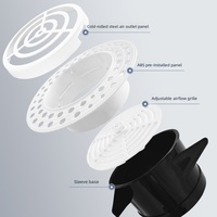 Système d'air frais pour la maison, grille d'aération sans cadre en plastique ABS au design moderne, ultra-mince, pré-encastré, pour retour d'air HVAC, installation facile