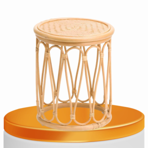 โต๊ะหวายขนาดกะทัดรัดพร้อมท็อปการกลั่นและตัวเครื่องถักด้วยมือนำความอบอุ่นและเนื้อสัมผัสมาสู่พื้นที่สบายแบบร่วมสมัย - Product Image 3