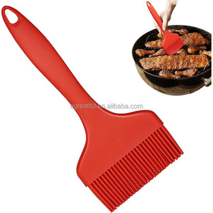 Food Grade Silicone Plastic Handle Reusable Durable Non-Shedding Oil Brush for Kitchen Pancake Baking <b>BBQ</b> Use - Product Image 1