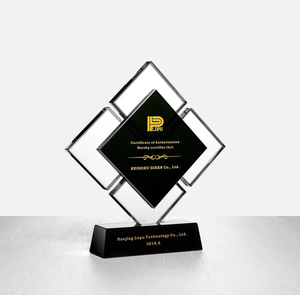 Trofeo de cristal negro cuadrado <span class=keywords><strong>simple</strong></span> al por mayor, premios con logotipo personalizado tallado con impresión UV - Product Image 2