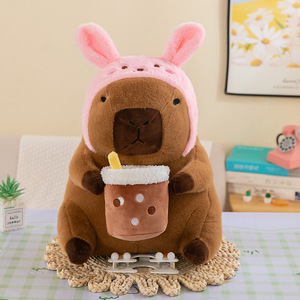 ตุ๊กตาคาปิบารา น่ารัก น้ำนม ชา ดอกไม้ น้ำ โลมา ของเล่นตุ๊กตาขนาดใหญ่ ใช้เป็นหมอน ของขวัญวันเกิดสำหรับเด็กและเด็กผู้หญิง - Product Image 2