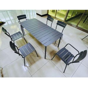 Nouveau design personnalisé table rectangulaire empilable en métal pour restaurant 6 places pour extérieur intérieur - Product Image 4