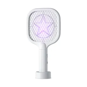outdoor portable bug zapper indoor electric bug fly zapper racket rechargeable mosquito killer bat with UV light