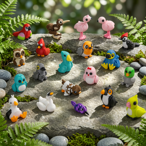 Figura de Pájaro Adorable, Escultura de Animal Miniatura en Resina Impresa en 3D, Colorida, para Jardín de Hadas, Recuerdo de Fiesta, Regalo para Niños - Product Image 3