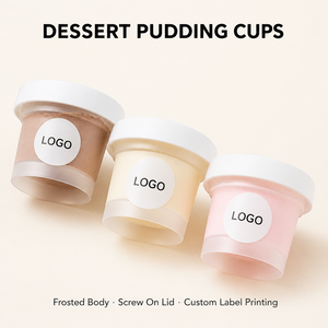 Vaso de Plástico Esmerilado Personalizado con Logotipo para Pudín, con Tapa de Rosca, 200ml, Envase para Postres, Etiqueta Privada, Tarro Transparente para Leche Flan, Venta al por Mayor - Product Image 1