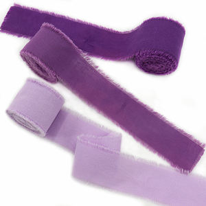 Ruban en Soie Mousseline Fait Main à Bords Bruts, Ruban Cadeau Artisanal en Soie Brute, Vente en Gros avec Bords Effilochés - Product Image 4