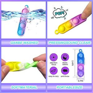 Porte-clés <span class=keywords><strong>Pop</strong></span> <span class=keywords><strong>It</strong></span> Simple Dimple, jouet anti-stress, idéal pour les jeux de team building, les récompenses en classe et les sacs cadeaux - Vente flash - Product Image 2
