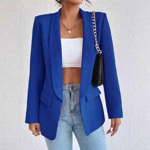 Blazer Estilo Europeo Americano, Cuello Mao, Chaqueta de Trabajo, Varios Colores Disponibles, Top para Mujer - Product Image 1