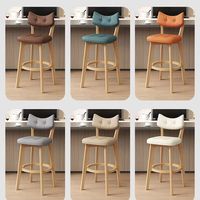 Tabouret de bar en bois massif avec dossier, design moderne et minimaliste, usage commercial et domestique, mobilier de bar haut de gamme et luxueux