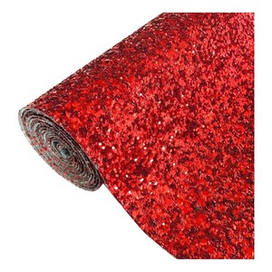 Scintillant Rouge Chunky Glitter Cuir <span class=keywords><strong>Tissu</strong></span> Rouleau Brillant Solide Couleur Noël Faux Cuir pour <span class=keywords><strong>Cricut</strong></span> Arcs Boucles D'oreilles Porte-clés - Product Image 1