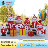 Vente Flash : Statue de Bonhomme de Neige de Noël Personnalisée de Haute Qualité, Sculpture Durable en Fibre de Verre et Résine Faite à la Main pour Expositions Commerciales
