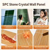 Panneau mural SPC moderne, imperméable, en marbre cristallin, pour une installation rapide dans la salle de bain, alternative aux carreaux pour la maison