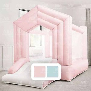 Château gonflable commercial en PVC blanc pour tout-petits, idéal pour les mariages et la location, avec fosse de jeu intégrée - Product Image 5