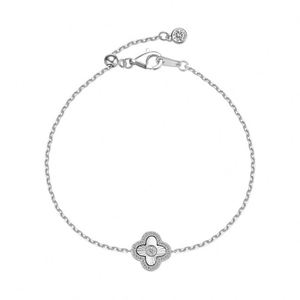 Dylam Fashion Fine Jewelry 925 Silver Link Chain 5A Cubic Zirconia Four Leaf <b>Clover</b> Flower Lucky Pendant <b>Bracelets</b> for Women - Product Image 1