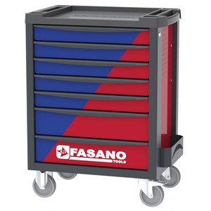 Fasano Tools 7 <b>Drawer</b> Rolling Tool Cart Red Blue Storage Cabinet <b>Workshop</b> Organizer - Product Image 1
