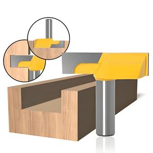 Dao phay hình nón vàng 4 cạnh, đầu T, 2 trong 1, có chức năng làm sạch đáy, dùng cho chế tác gỗ, cắt tỉa, khắc CNC - Product Image 1