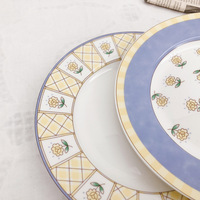 Klein chrysanthemum keramiek bord Europees design rond dessert- & fruitbord voor taart en biefstuk