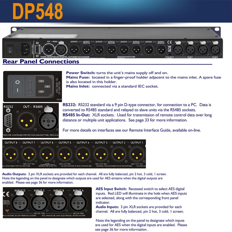 XTA DP548 Multi Effect Processor - Audio Pro Audio Digital Processor