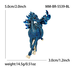Broche de caballo de diamante de aleación de estilo Retro de moda europea americana transfronteriza para niños, broche de joyería de ramillete de ropa que combina con todo - Product Image 3
