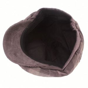 Béret octogonal style britannique printemps-automne, casquette de newsboy en velours côtelé à 8 panneaux pour homme et femme, style littéraire et mode - Product Image 4