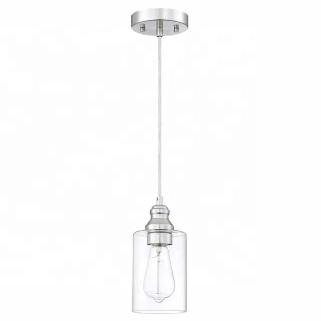 New Design clear glass and brushed nickel LED Round Modern Chandelier ceiling light Pendant Light for living room