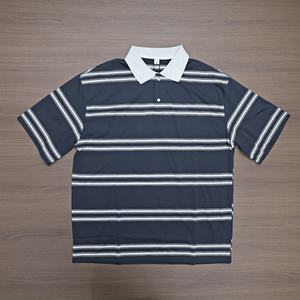 Camisas Polo Personalizadas de Alta Calidad, 220gsm, Mezcla de Algodón y Poliéster, Clásicas, Casuales Elegantes, a Rayas, de Manga Corta, con Botones, para Hombre - Product Image 2