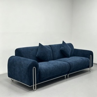 Canapé d'hôtel moderne en tissu, 2 places, design droit avec mousse haute densité pour usage commercial dans les appartements/hôtels