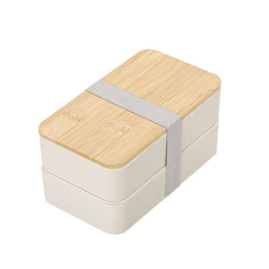 Biểu Tượng Tùy Chỉnh Bền Vững Hai Lớp Hộp Ăn Trưa Bán Buôn Công Suất Lớn Tre Bao Phủ Sinh Viên Bento Hộp - Product Image 2