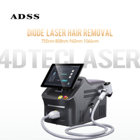 ADSS, best-seller, machine d'épilation au laser à diode à quatre longueurs d'onde 755nm/808nm/940nm/1064nm, équipement professionnel pour salon de beauté