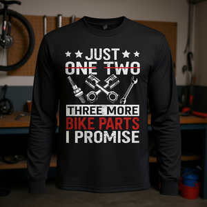 Camiseta de manga larga con diseño de piezas de bicicleta Just One Two Three More I Promise - Product Image 3