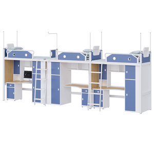 <span class=keywords><strong>Lit</strong></span> <span class=keywords><strong>mural</strong></span> classique pleine grandeur en métal <span class=keywords><strong>avec</strong></span> armoire intégrée | pour appartement, école, dortoir, hôtel - Product Image 3