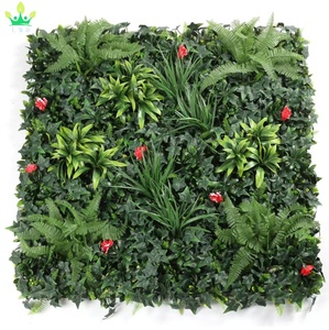 Mur végétal artificiel en plastique, panneau 3D de plantes vertes, herbe de Milan, feuillage de fougère rustique tropicale, panneaux de herbe <span class=keywords><strong>pour</strong></span> décoration murale de maison, mariage et fête - Product Image 2