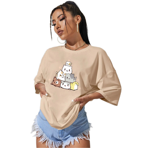 เสื้อยืด OEM/ODM แบบสั่งทำพิเศษสำหรับฤดูใบไม้ร่วง ทรงปกติ ใส่ได้ทั้งชายและหญิง ผ้าฝ้าย 100% ระบายอากาศได้ดี สวมใส่สบาย น้ำหนัก 180 กรัม เสื้อยืดสตรีทแวร์สำหรับผู้หญิง ตกแต่งด้วยแพทช์และแอพพลิเคชั่น - Product Image 1