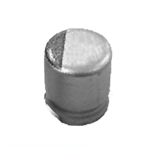ตัวเก็บประจุแบบติดผิว SMD รุ่น EMLE160ARA100MD73G ของแท้ ยี่ห้อ CAP ALUM ความจุ 10 ไมโครฟารัด 20% 16 โวลต์ - Product Image 1