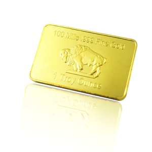 Barra de Oro de Recuerdo FS-Craft de Alta Calidad, Chapada en Oro 999 de 1 Onza, con Diseño de Búfalo - Product Image 4