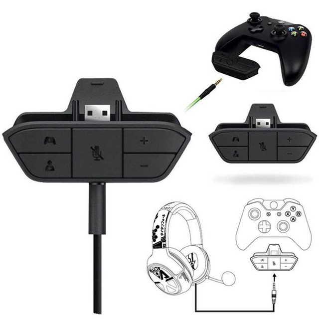 For XB1 Game Controller Stereo Headset Headphone Audio Adapter X-box One Sound Enhancer