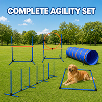 Ensemble d'équipements d'agility pour chiens : Barrières, obstacles, anneaux de saut, poteaux de tressage et aides en PVC, modèle L-85