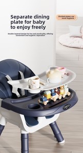 Silla Alta de Comer para Bebés 3 en 1, Ajustable, Reclinable, Portátil, Plegable, con Bandeja de Actividades, Fácil de Limpiar, para Bebés y Niños - Product Image 6