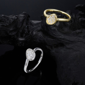 2026 Niche Irregular Heart Paved Stone S925 Sterling <b>Silver</b> Moissanite Open <b>Adjustable</b> Luxury Versatile Finger <b>Ring</b> For Women - Product Image 4